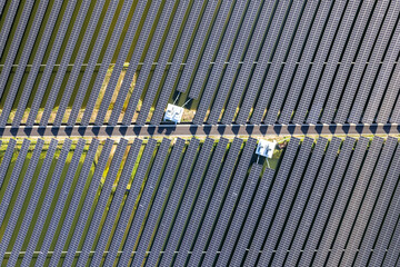 aerial view solar power station