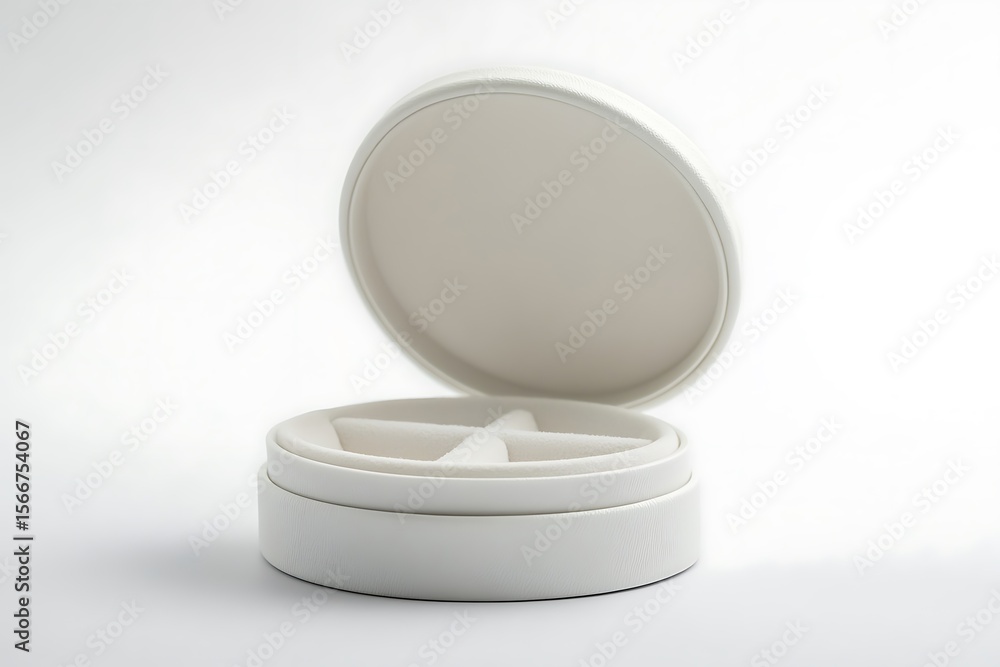 Poster minimalist circular case with a soft insert for earrings.