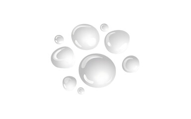 White liquid droplets on black water drops clear