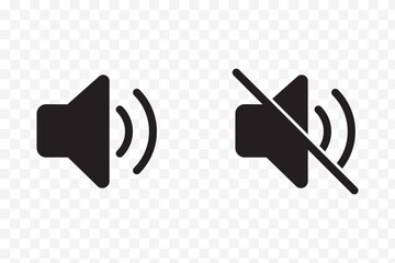  Speaker icon set. Versatile Sound System Icons . Sound off and sound on vector icons. Sound speaker icon in black . 