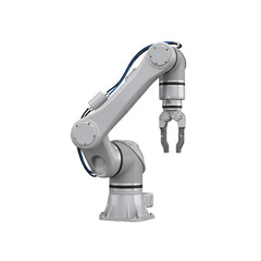 Robotic Arm Isolated on White Background