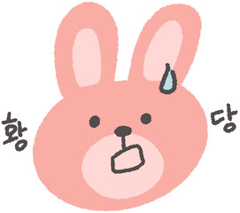 표정 가득 귀여운 토끼 캐릭터 스티커 © 주영 박