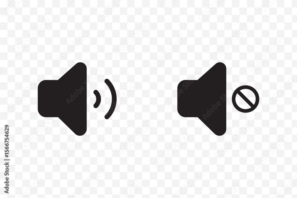 Aufkleber speaker icon set. versatile sound system icons . sound off and sound on vector icons. sound speaker 