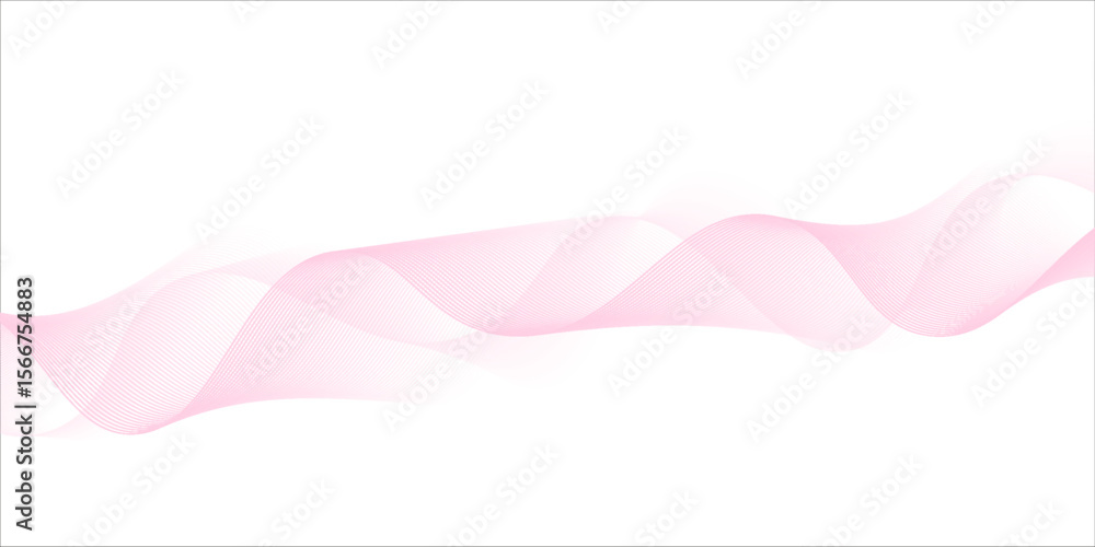 Poster pink wave curve lines banner background design. abstract soft wave lines dynamic flowing pink light 