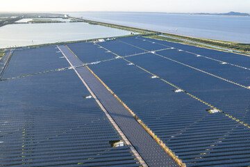 aerial view solar power station