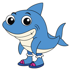 Funny Smiling Shark Wearing Shoes