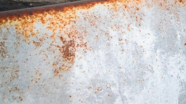 Abstract gray surface texture with rust stains creates a weathered background with imperfections and unique color variations.