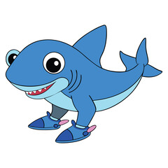 Funny Smiling Shark Wearing Shoes