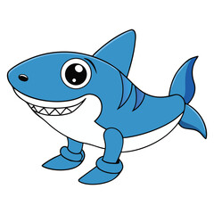 Funny Smiling Shark Wearing Shoes