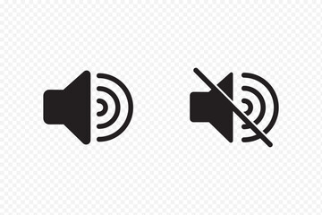 Speaker Icon Set – Volume, Mute, and Sound Symbols . Creative Sound Wave and Speaker Vector . 