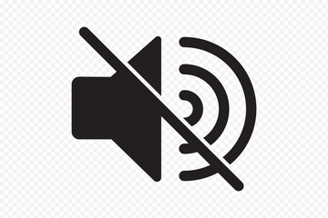 Speaker with Mute Symbol Icon . Mute Sound Icon - No Volume Sign - Speaker with Slash Symbol Isolated . eps 10 