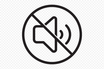Speaker with Mute Symbol Icon . Mute Sound Icon - No Volume Sign - Speaker with Slash Symbol Isolated . eps 10 