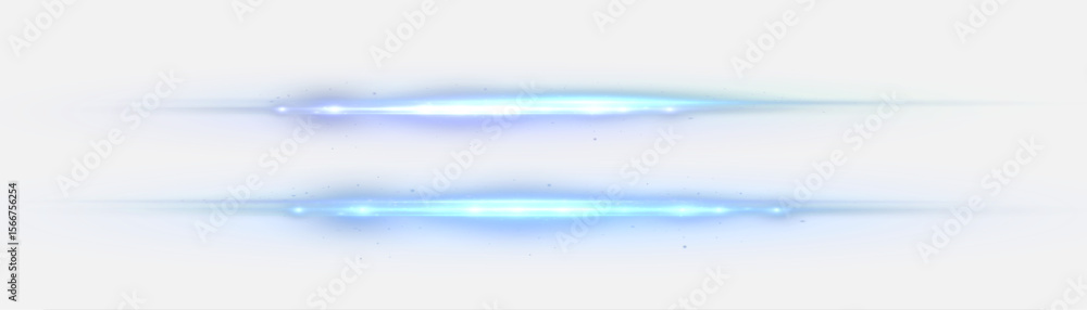 Poster blue horizontal light bursts with glare effect and soft glow. vector light elements for design and i