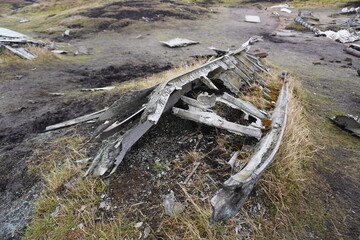 B29 OVEREXPOSED Crash Site, The Peak District, England – June 8 2022: Wreckage belonging to B-29...