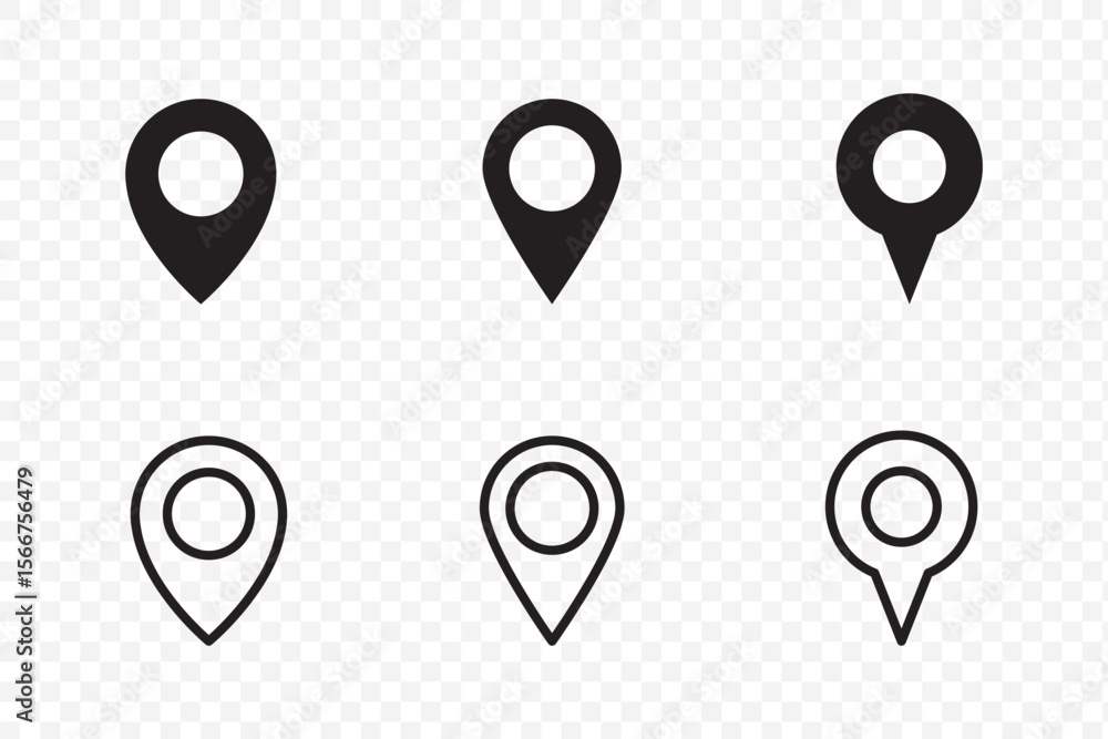 Poster set of location pin icons. location pin place marker. location icon. map marker pointer icon set. lo