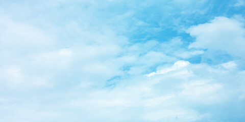 Air Blue, beautiful daylight clouds, a surface canvas image, panorama, white cirrus cloud on a sunny day, soft blue atmospheric, dramatic sky, colorful clearing, fresh weather fluffy 