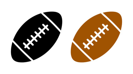 Rugby ball vector icon, American football