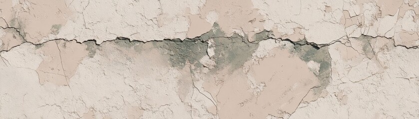 Obraz premium Cracked concrete wall, detailed texture and structural damage closeup closeup