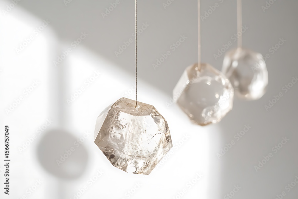 Poster crystal appears to hang in air with no visible support.