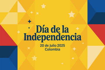 Colombian Independence Day banner, Dia de la Independencia, 20 de julio 2025, patriotic celebration, national holiday, festive design