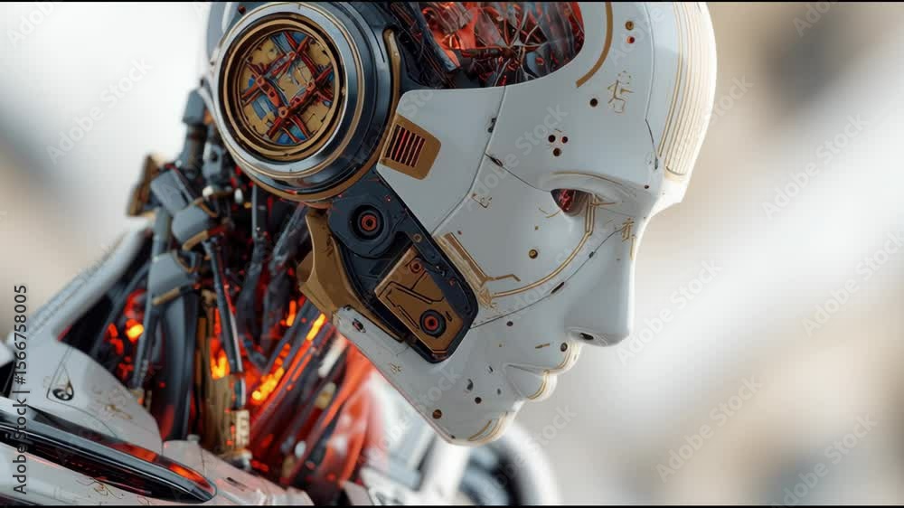 Poster translucent panels revealing intricate inner workings, glowing circuitry, and mechanical complexity 