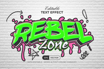 Rebel Editable Text Effect Graffiti Style.
