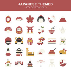 Japanese themed - color icons set	

