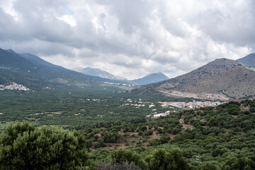 landscape of greek island crete on sunny summer day