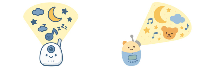 Baby sleep aids project calming images and sounds for restful nights in a cozy nursery setting
