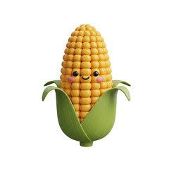 Obraz premium Cute Cartoon Corn Cob Illustration