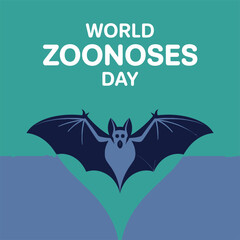 World Zoonoses Day Awareness Bat DNA Health Disease Prevention Poster