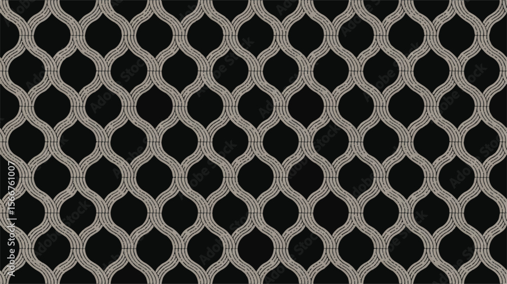 Poster interlocking curved lines pattern geometric