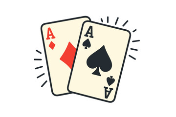 Two aces displayed in a winning hand during a card game at a cozy poker night