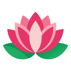 Obraz premium Lotus flower vector with a clean white background, perfect for digital, print, and graphic design projects. 