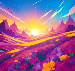 autumn landscape with mountains