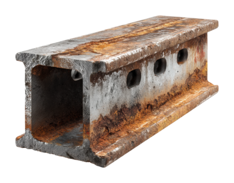Industrial rusted steel beam construction site urban material