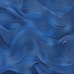 Blue line art guilloche pattern. Vector abstract striped background. Squiggle thin lines. Ripple subtle curve. Template for watermark, money, banknote, cheque, diploma, certificate.EPS10 Generative AI