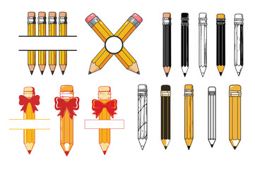 Colorful Pencil Vector Set
