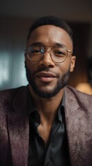 Fototapeta premium Professional man in a quiet home workspace during a video call