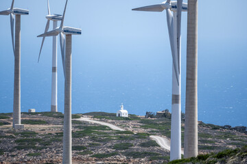 picturesque landscape with a view of the mountains and the sea on the island of Crete