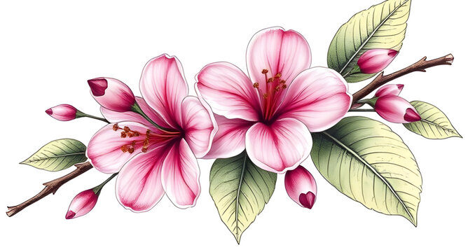 cherry blossom vector, sakura blossom vector, cherry blossom petals, blooming cherry blossom, sakura floral art, pink flower vector, cherry blossom branch, spring blossom, cherry blossom painting, sak