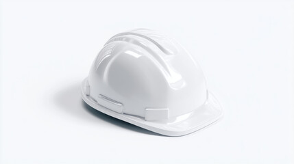 Fototapeta premium A minimalist 3d icon of a construction hard hat , clean glossy plastic style, isometric view. Isolated on white background.