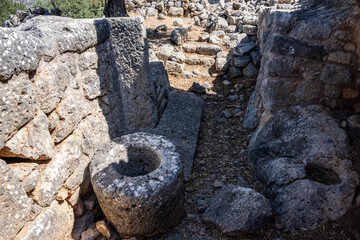 picturesque ruins of an ancient city in the mountains on the island of Crete