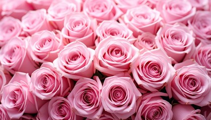 Close-up of vibrant pink roses in a lush, textured bouquet