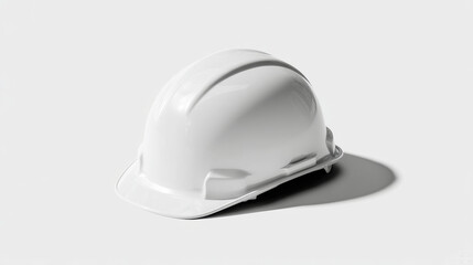 Fototapeta premium A minimalist 3d of a safety hard hat, clean glossy plastic style, isometric view. Isolated on a seamless white background. 3d illustration.
