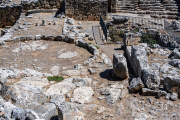 picturesque ruins of an ancient city in the mountains on the island of Crete