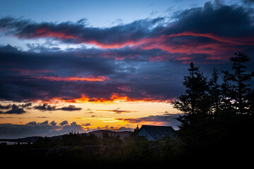 A summer HDR image of a sunset over the northwest settlement of Aultbea in Sutherland, Scotland. 