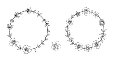 decorative floral elements, floral clipart, floral ornament set, floral motif set, floral icon set, flower icon set, floral doodles, botanical doodles, floral sketches, floral outline set, floral desi