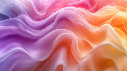 Obraz premium Flowing pastel rainbow waves background for design use