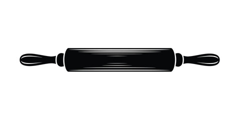 Obraz premium A minimalist black and white illustration of a traditional wooden rolling pin
